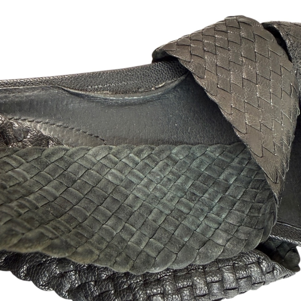 Eileen Fisher Sport Woven Leather Platform Sandal Sneakers Black Size 8 - Picture 13 of 13